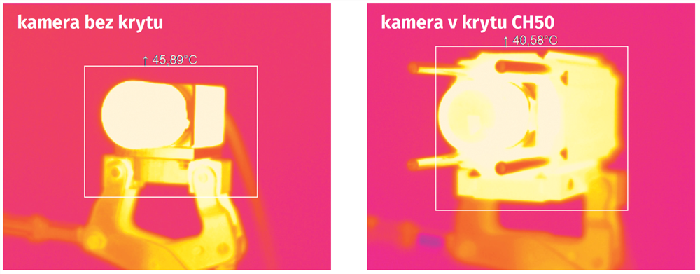 housing maintains a lower camera temperature